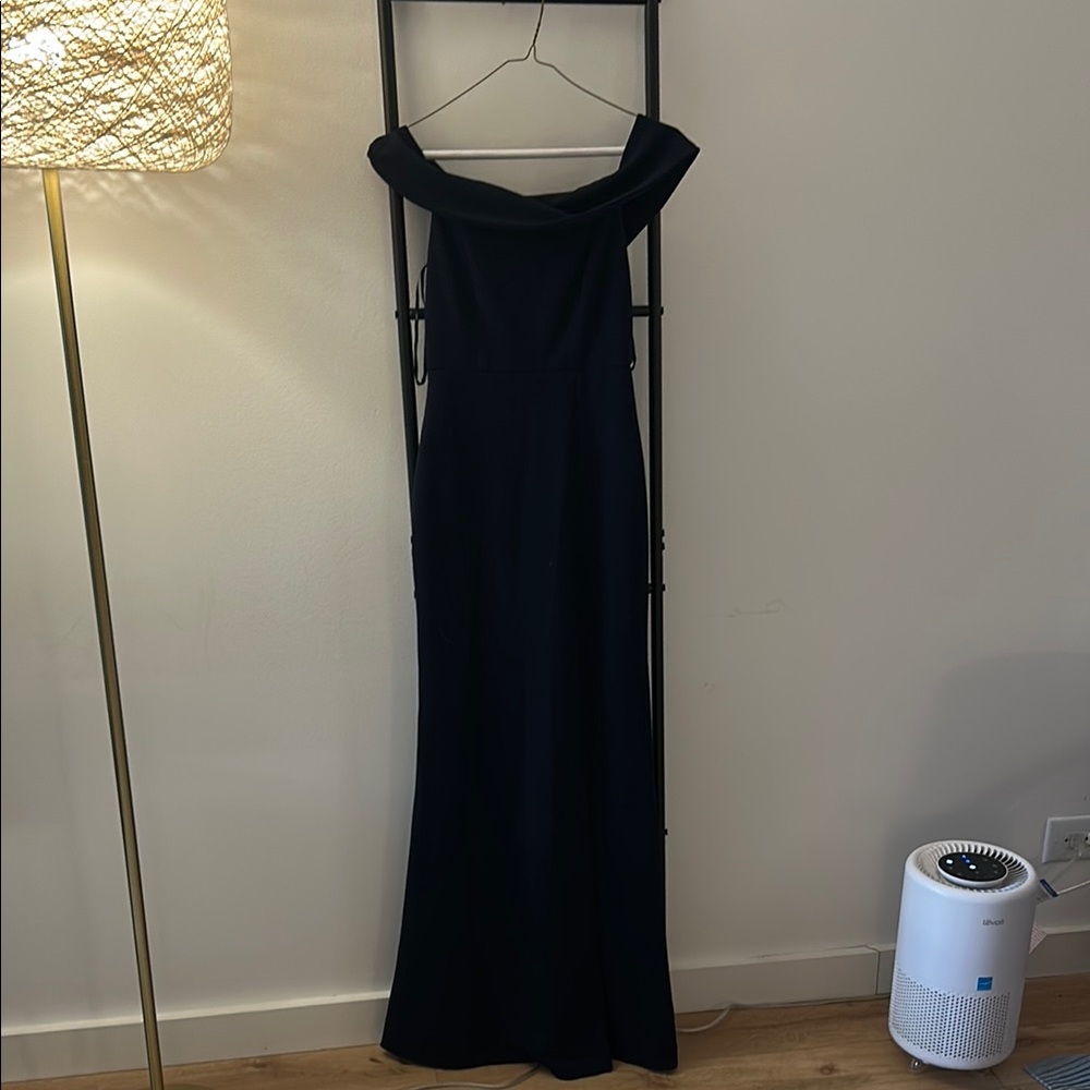 Lulu’s Off the Shoulder Navy Evening Gown